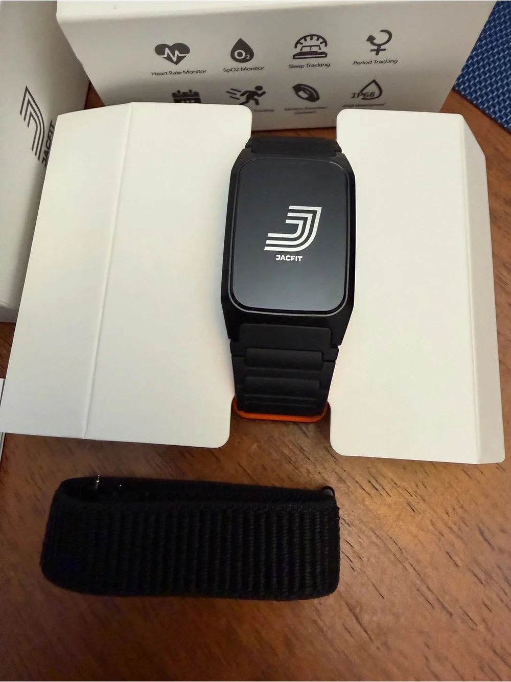 JMate2 Smart Fitness Band - Black with Orange Accents